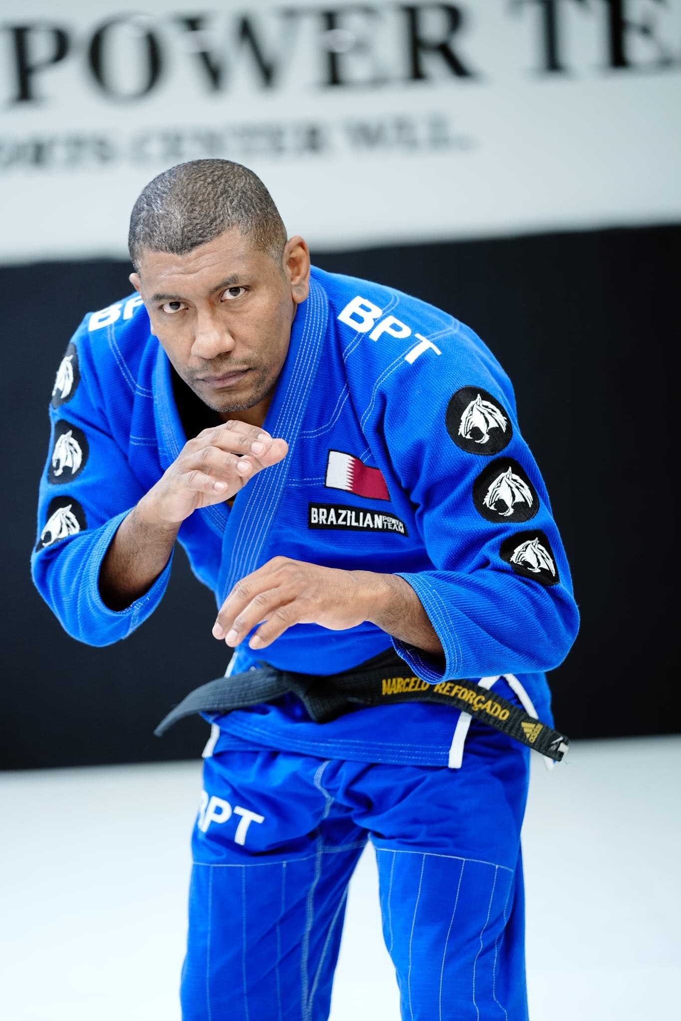 Professor Marcelo Bernardo in a ready stance