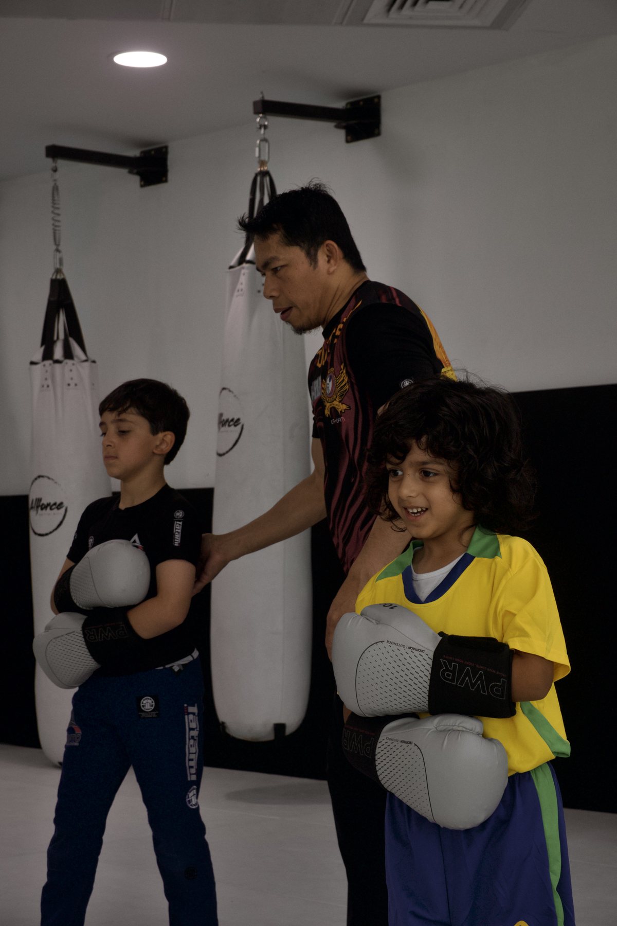 Kids kickboxing lineup at Brazilian Power Team
